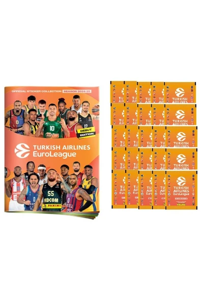 2024-25 Official Turkish Airlines EuroLeague Albüm+25 Paket (125 Çıkartma) Seti