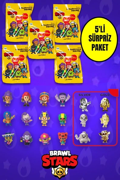 5 Adet Brawl Stars Sürpriz Figür Seri 2