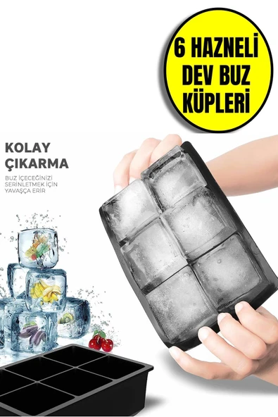 Büyük Buz Küpü Kalıbı, Kokteyl, Meşrubat Silikon Eski Moda Buz Kalıbı