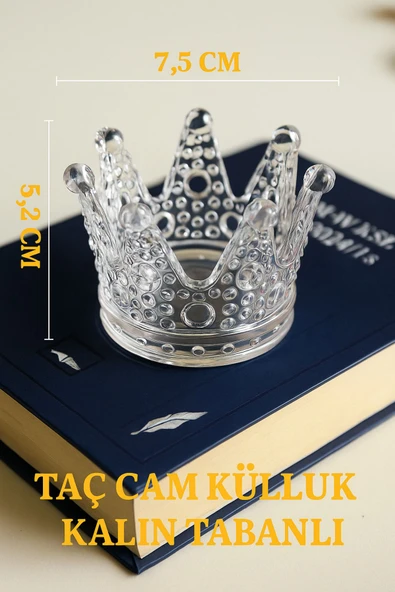 Taç Form Cam Küllük / Mumluk / Fırça Kabı - 3