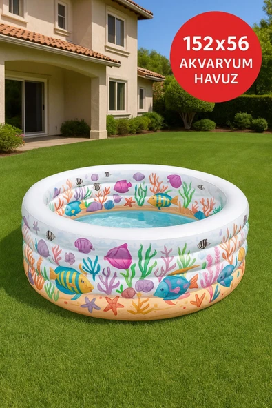 Neşeli Şişme Oyun Havuzu Yuvarlak 152x56
