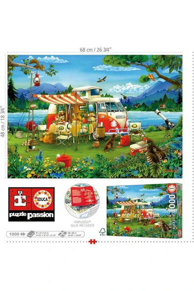 Educa 1000 Parça Harika Kamp Tatili Puzzle - 19922 - Camping Holiday - 3