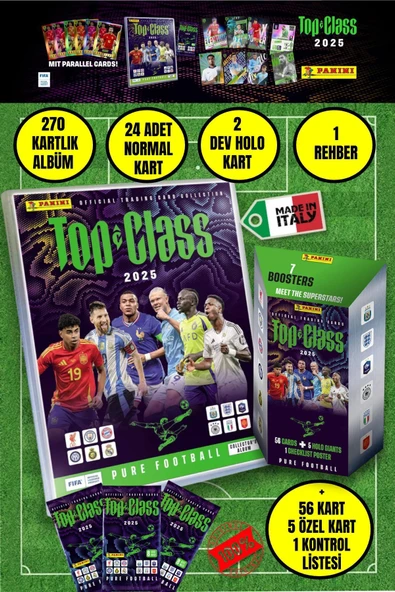 FIFA Top Class Adrenalyn Mega 2025 Başlangıç Paketi Futbolcu Kartları Dergi Albümü + 1 Box 56 Kart