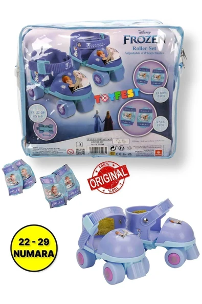 Frozen Çantalı Kasklı, Dizlik ve Dirseklikli 4 Teker Paten Seti-Mor-22-29 Numara için Ayarlanabilir - 6