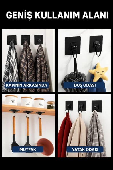 Deliksiz Montaj Pratik Askı Kancası – 10 Adet - 4