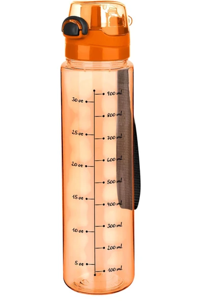 1 Litre - Okul Işyeri Spor Salonu Için Sızdırmaz Damlatmaz Su Matarası Turuncu - 7