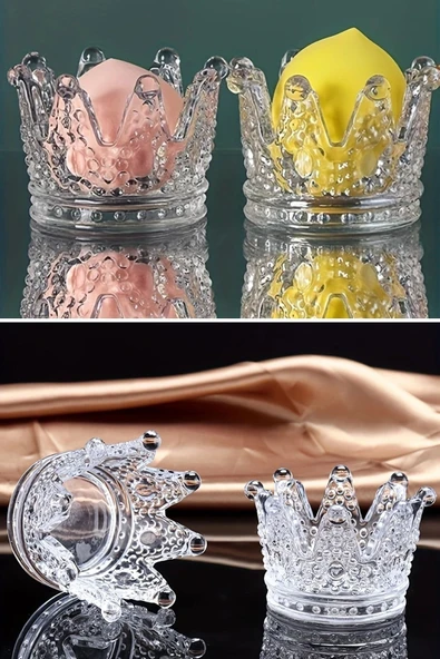 ® Kral Tacı Model Mini Mumluk,Küllük,Lokumluk Çok Amaçlı Şeffaf Cam Kase - 5