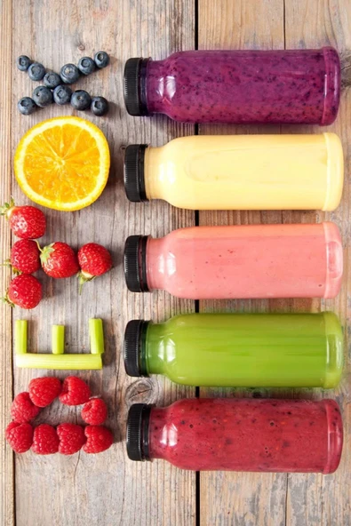 5 Adet Smoothie Detoks Şişesi Şeffaf Plastik Sızdırmaz Kapak Köşeli Meyve Suyu Şişesi 250 ML