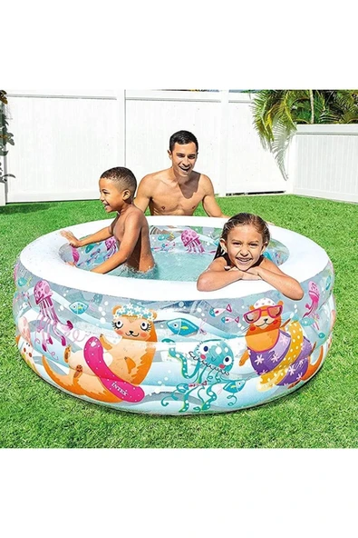 Neşeli Şişme Oyun Havuzu Yuvarlak 152x56 - 3