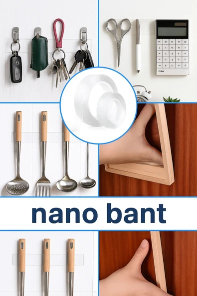 2 Metre Çift Taraflı NanoFix Şeffaf Güçlü Bant - 4