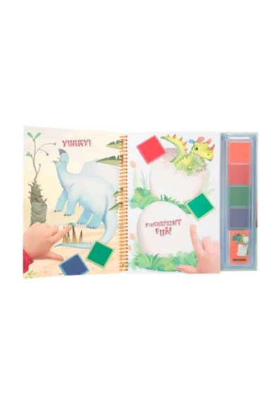 Dino Dünyası Parmak İzi Boyama Kitabı - 3