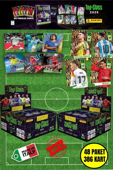 Panini Adrenalyn Top Class - 2025 Official Trading Card Futbolcu Kartları - 48 PAKET (386 KART)