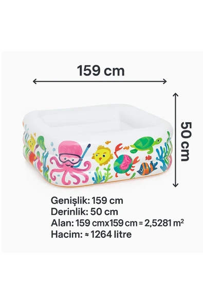 Neşeli Denizaltı Oyun Havuzu Kare 159x50 - 4