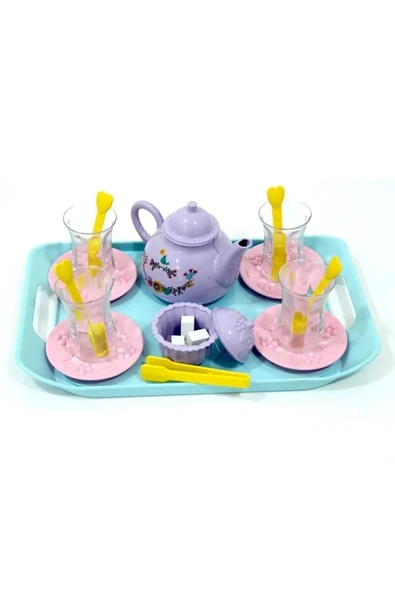 Kız Oyun Seti - Evcilik Oyun Seti - Ince Belli Çay Vakti Oyuncak Seti - Oyuncak Çaydanlık Seti - 5