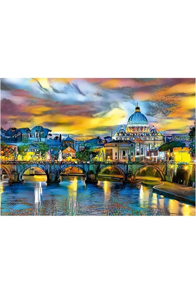 Educa 1500 Parça Aziz Petrus Bazilikası ve Sant'Angelo Köprüsü - 19617