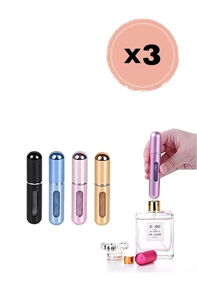 3’lü Doldurulabilir Parfüm Şişesi – 5 ml | Renk Seçimiyle Kendi Tarzını Yarat