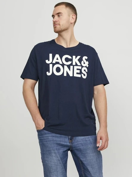 Jack Jones Corp Logo Plus Erkek Tişört 12158505 - Resim 2