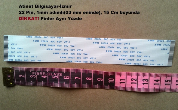 Awm 20624 80C 60V Vw-1 Flex Kablo  22 pin 1mm adımlı  15cm  22-1-15A ürün görseli 1