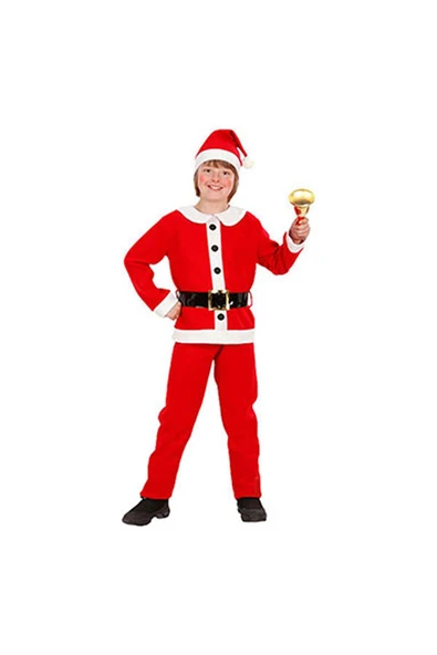 Kruvazör  Noel Baba Çocuk Kostüm 7-9 Yaş 1 Adet