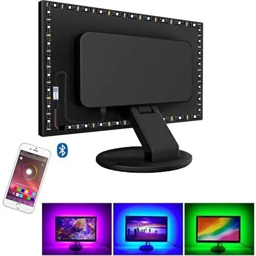 Plentiful Tv Arkası Bluetooth Rgb Usb Silikonlu Led Şerit Aydınlatma 16 Renk - 3 Metre - 3