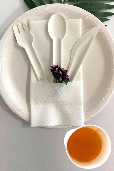 Kruvazör  Roll-up Doğa Dostu Ekolojik Karton Sofra Seti 10 Kişilik 18cm - 2