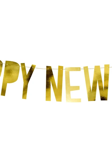 Kruvazör  Happy New Year Metalize Altın Kağıt Harf Afiş 10x90cm 1 Adet - 2
