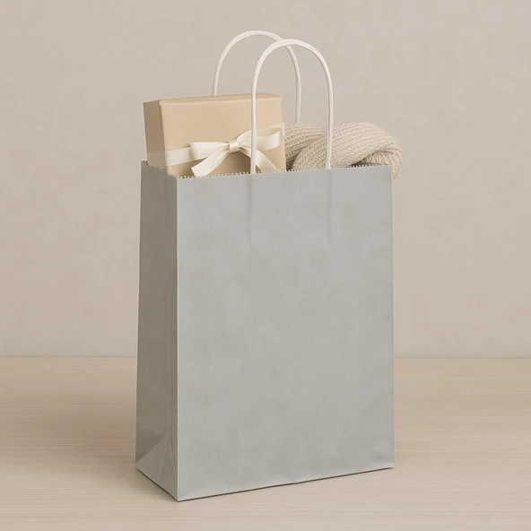 Süpertrend  Roll-up Kraft Çanta Gümüş Orta Boy 25x31cm 25li - 2