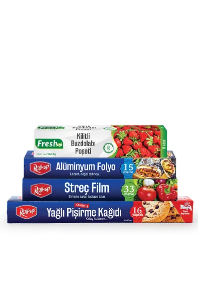 Süpertrend  Roll-up Pişirme Kağıdı- Streç Film - Buzdolabı Poşeti Ekonomik Mutfak Seti -2