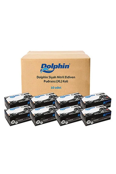 Süpertrend  Dolphin Siyah Nitril Eldiven Pudrasız Ekstra Kalın Xl 100 Adet X 10 Paket - Koli - 3