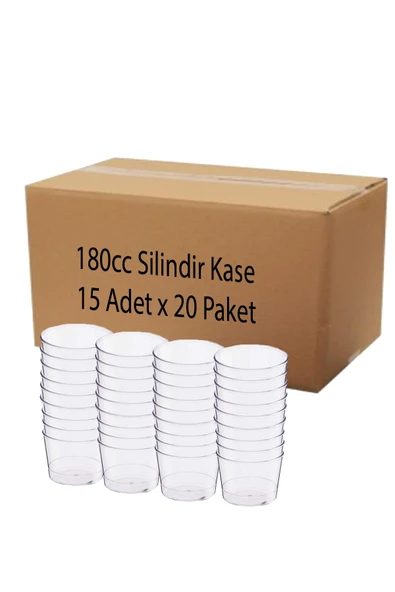 Süpertrend  Plastik Kristal Silindir Tatlı Kasesi 180cc 300lü (koli)