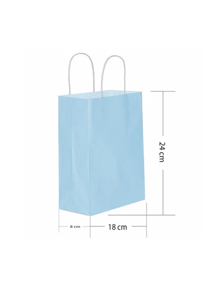 Süpertrend  Roll-up Kraft Çanta Açık Mavi Küçük Boy 18x24cm 25li