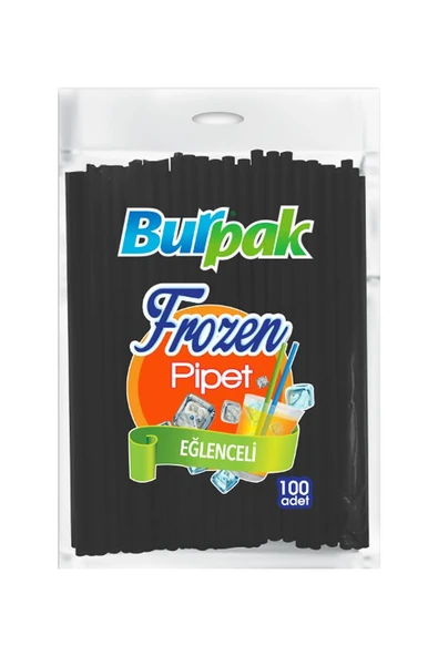 Süpertrend  Burpak Frozen Pipet Siyah 22cm 100lü