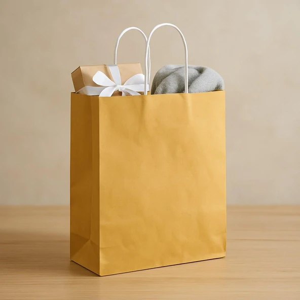 Süpertrend  Roll-up Kraft Çanta Altın Büyük Boy 31x41cm 25li - 2
