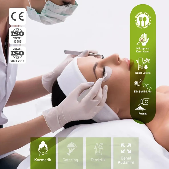 Kruvazör  Dolphin Beyaz Lateks Eldiven Pudralı S 100 Adet X 10 Paket - 3