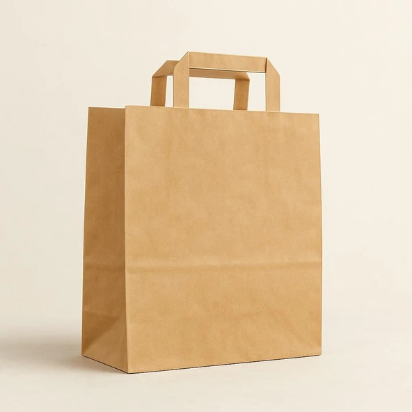 Süpertrend  Düz Dıştan Saplı Kraft Çanta 26 X 29 X 16cm 200lü