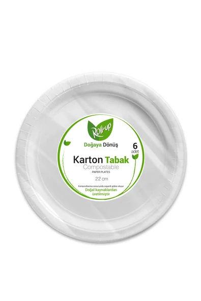 Süpertrend  Roll-up Doğa Dostu Karton Tabak 22cm 6lı