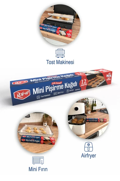 Süpertrend  Roll-up Airfry, Tost, Fırın İçin Mini Kesilmiş Pişirme Kağıdı 30x42cm - 4
