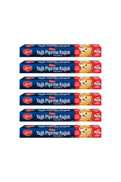Kruvazör  Roll-up Kesilmiş Yağlı Pişirme Kağıdı 16 Yaprak 6lı Kutu Set - 2