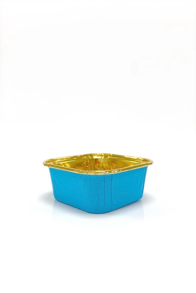 Süpertrend  Dolphin Muffin Kek Kapsülü Kare Mavi-altın 25li - 3