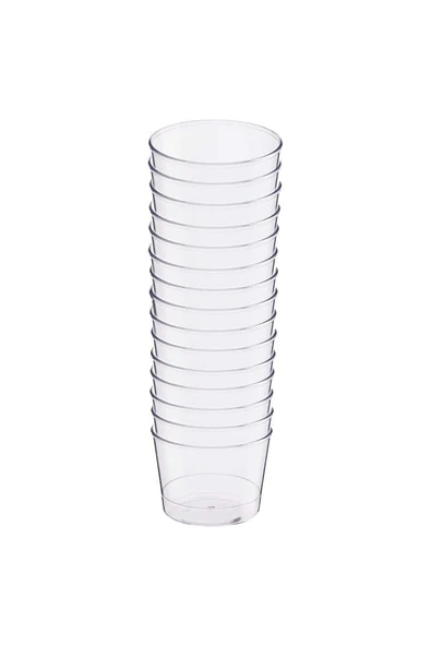 Kruvazör  Plastik Kristal Silindir Tatlı Kasesi 250cc 15li