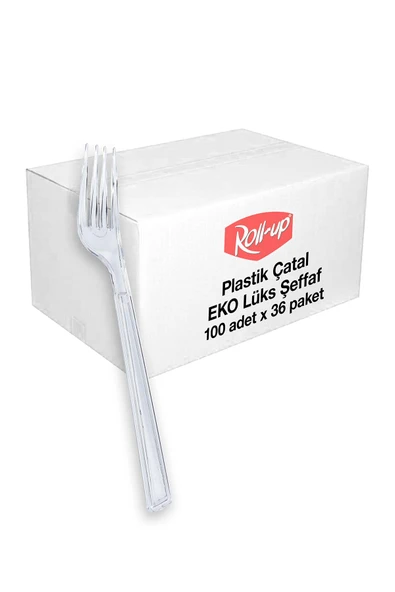 Süpertrend  Şeffaf Lüks Plastik Çatal 100lü X 36 Paket (koli)