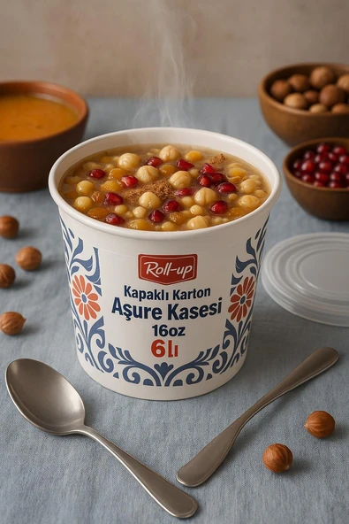 Kruvazör  Roll-up Kapaklı Karton Aşure Kasesi 6lı Set - 2