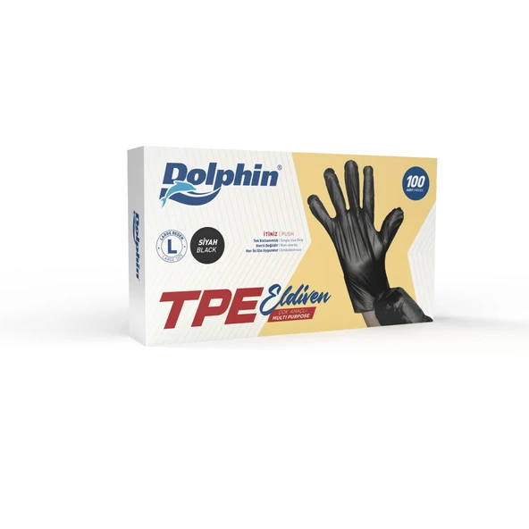 Süpertrend  Dolphin Siyah Tpe Eldiven L Beden 100 Adet