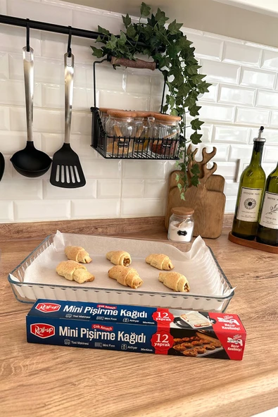 Kruvazör  Roll-up Kesilmiş Mini Pişirme Kağıdı Airfryer - Tost Makinesi - Mini Fırın Uyumlu 12 Yaprak X 4 Kutu - 3