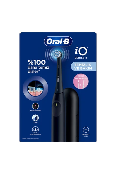 İo 2 Gece Siyahı Şarjlı Diş Fırçası 1 Diş Fırçası Başlığı 1 Seyahat Kutusu - 2