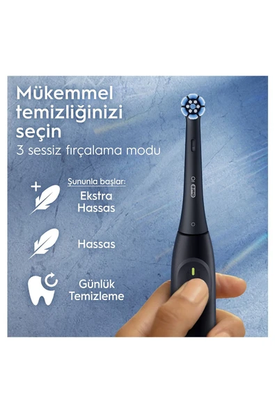 İo 2 Gece Siyahı Şarjlı Diş Fırçası 1 Diş Fırçası Başlığı 1 Seyahat Kutusu - 5