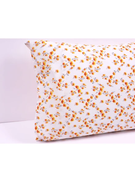 Sarı Çiçek Desenli Kapaklı Yastık Kılıfı 2'li 50x70 - 6