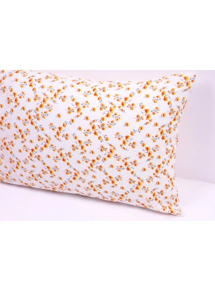 Sarı Çiçek Desenli Kapaklı Yastık Kılıfı 2'li 50x70 - 5