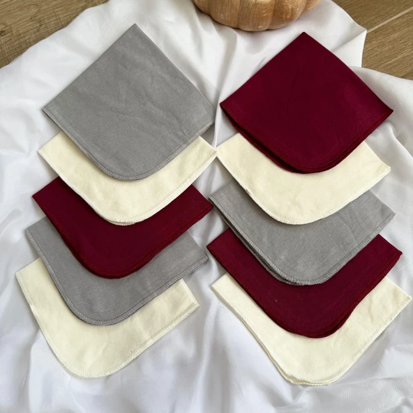 Penye Overloklu Bebek Ağız Mendili , %100 Pamuklu 28x28 cm - 6