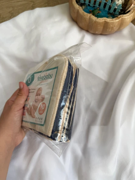 Penye Overloklu Bebek Ağız Mendili , %100 Pamuklu 28x28 cm - 2